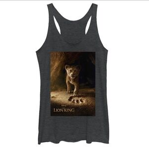 Women's Lion King Simba Paw Movie Poster Racerback Tank Top Black Heather XL